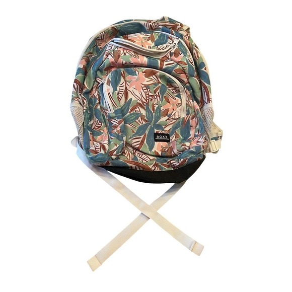 Roxy Tropical Hawaiian Print Laptop Backpack Multicolor Unisex - Picture 1 of 13